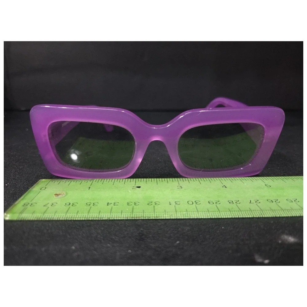 Princess Polly Kids Purple Rectangular Sunglasses, Chunky Translucent, Y2K Retro